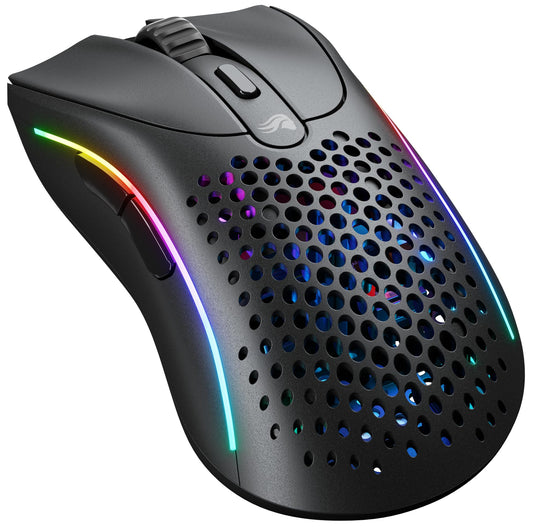 Glorious Gaming Model D 2 - ļoti viegla 66g, 210h akumulators, 26K sensors, 6 pogas, matēta melna, FPS, MMO, MOBA