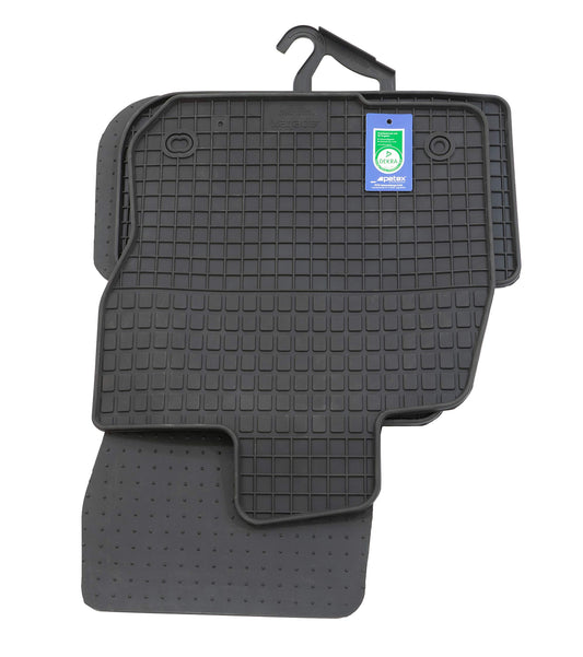 PETEX 84310 gumijas paklāji, piemēroti komplekts, melni, 4 daļas