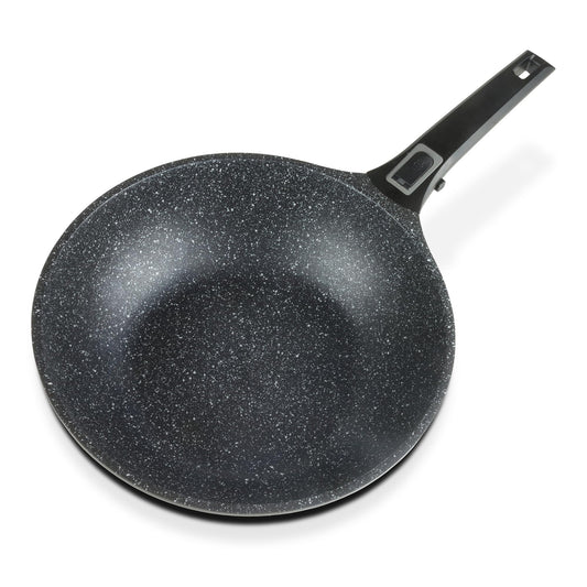 GSW Easy Click cepamā panna - noņemams rokturis, alumīnijs, melna, ⌀28 cm, ideāla cepšanai un sautēšanai.