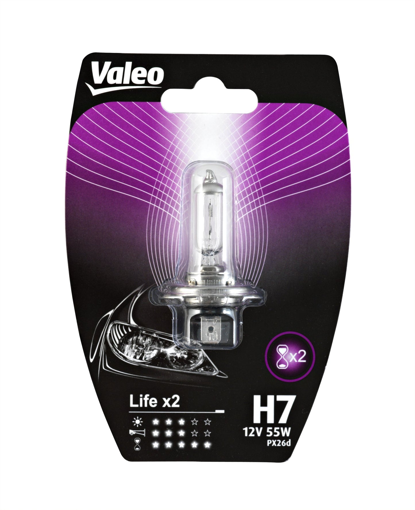 Valeo halogēna lampas, H7-Life x2 blisteris x1, 32516