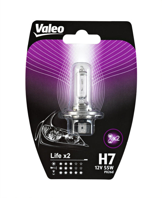 Valeo halogēna lampas, H7-Life x2 blisteris x1, 32516