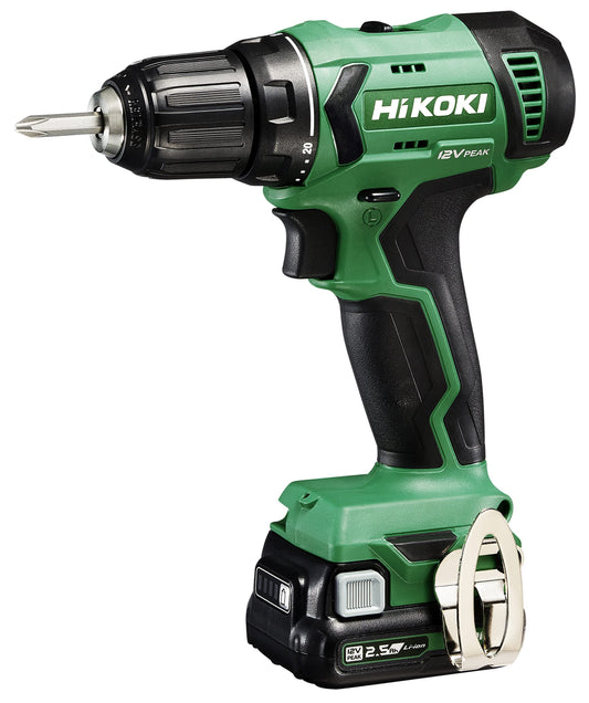 HIKOKI akumulatora urbjmašīna DS12DA - 12V, bezsuku, 38 Nm, LED, 20 pakāpju griezes momenta, 2x 2.5 Ah akumulators, koferis.