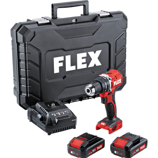 Flex akumulatora triecienurbjmašīna PD 2G 18.0 EC LD/2.5 - 18V, 2 ātrumi, bezsuku motors, ergonomisks rokturis, 2,5 Ah akumulators