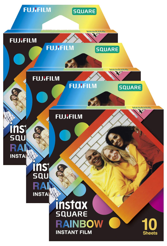 INSTAX Square ISO 800 filma ar baltu malu, 10 kadru iepakojums  
4. INSTAX Square Film Rainbow (Packung mit 3)