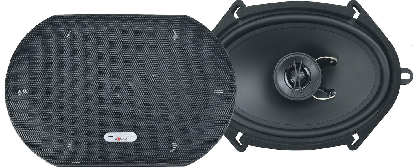 Excalibur X572 2 ceļu automašīnu skaļrunis 13 x 18 cm/6 x 9, 450 W pāris cena daudziem Ford, Mazda vai FIAT transportlīdzekļiem, melns