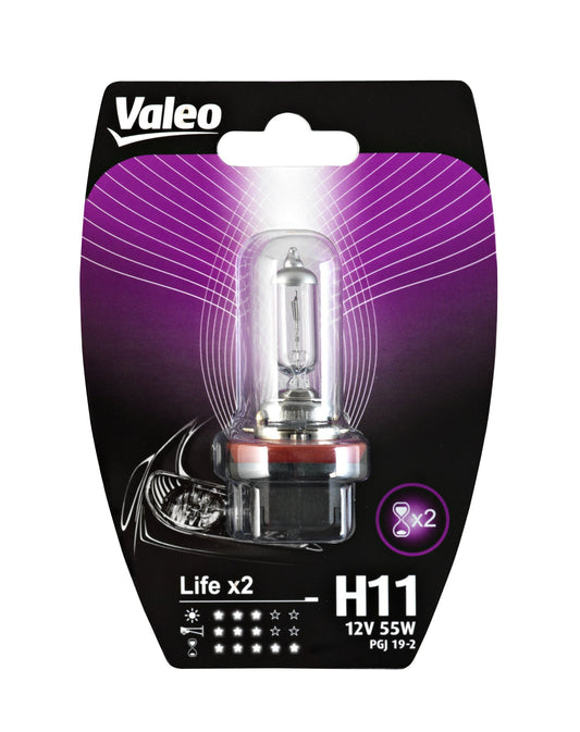 Valeo Halogēna spuldze, H11-Life x2-Blister x1, 32524