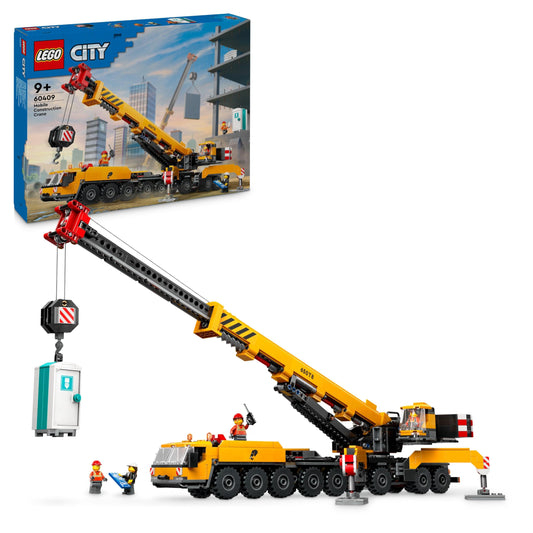 LEGO City mobilais celtniecības celtnis - izvelkams, 4 būvstrādnieku minifigūras, radoša būvniecības rotaļlieta bērniem.