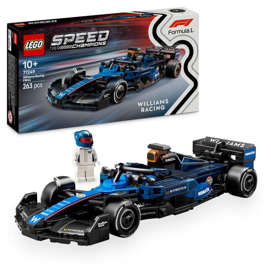 LEGO Speed Champions Williams Racing FW46 - Formula 1 car toy with collectible minifigure, perfect gift for ages 10+ and motorsport fans.