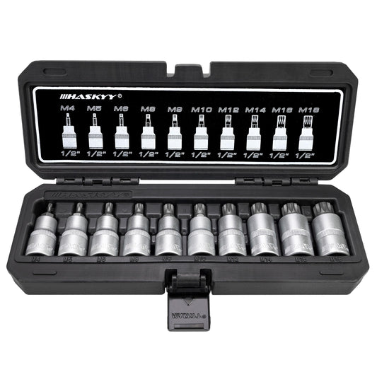 XZN galvu komplekts HASKYY 1/2" 10 gab. M4, M5, M6, M8, M9, M10, M12, M14, M16, M18