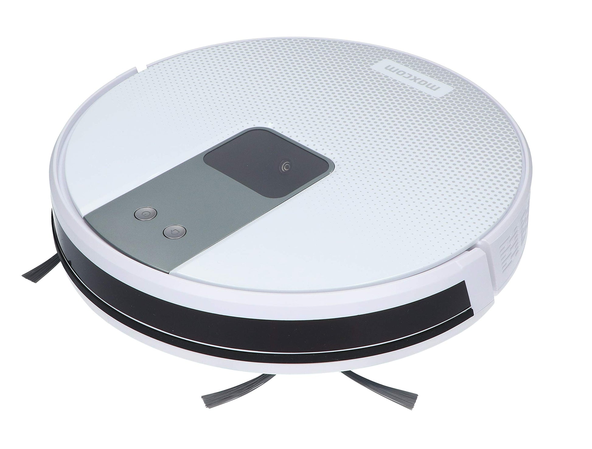 MaxCom MH12 Clear Vision - White robotic vacuum cleaner with advanced navigation and powerful suction.
