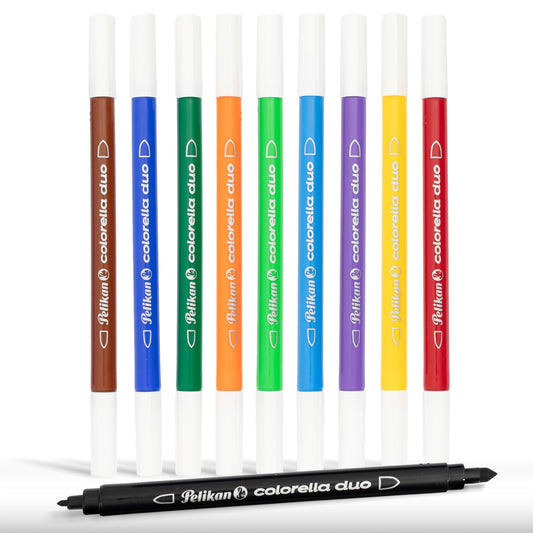 Filca pildspalvas Pelikan Colorella Duo, 10 krāsas plastmasas futrālī, 10 gab.