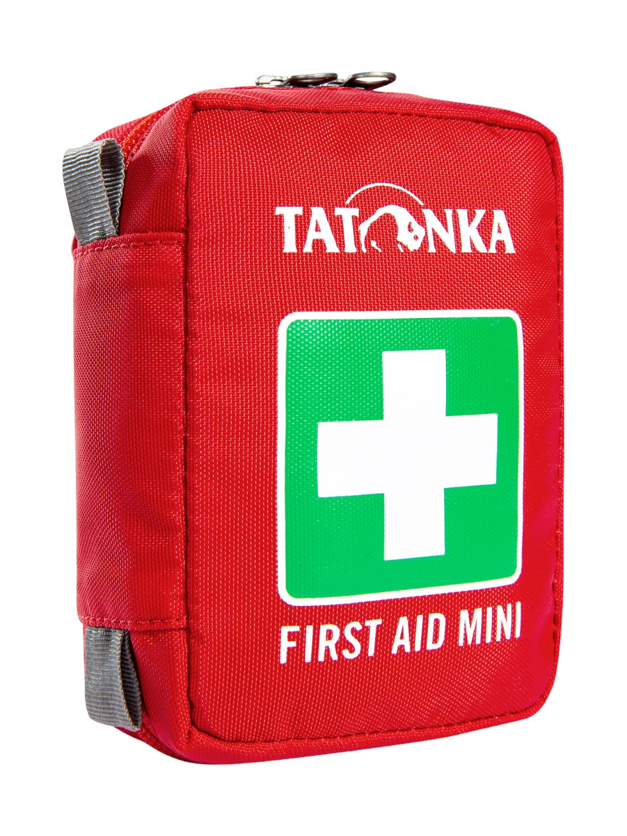 Pirmās palīdzības aptieciņa Tatonka First Aid Mini ar saturu, t.sk. ērču pinceti, āra aktivitātēm, pārgājieniem, velobraukšanai u. c., 10 x 7 x 4 cm, sarkana