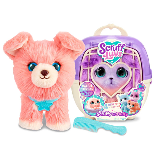 SCRUFFALUVS oranžs kucēns Scruff, pārsteiguma plīša rotaļlieta, 19 cm