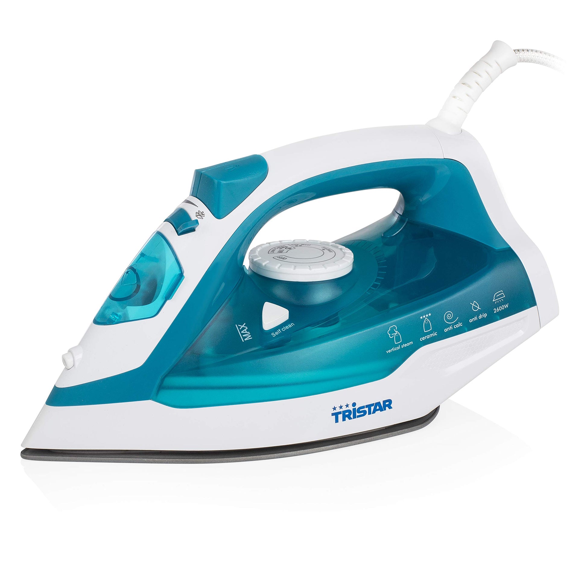 Tristar tvaika gludeklis ST-8320 - 2600W jauda, keramikas gludināšanas virsma, 370ml ūdens tvertnes tilpums