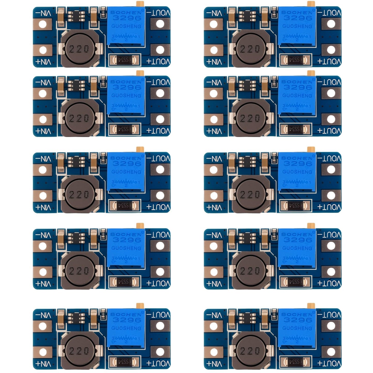 DC-DC paaugstinošs sprieguma pārveidotājs 2V-24V līdz 5V-28V, LAOMAO, barošanas modulis saderīgs ar Arduino, 10 gab.