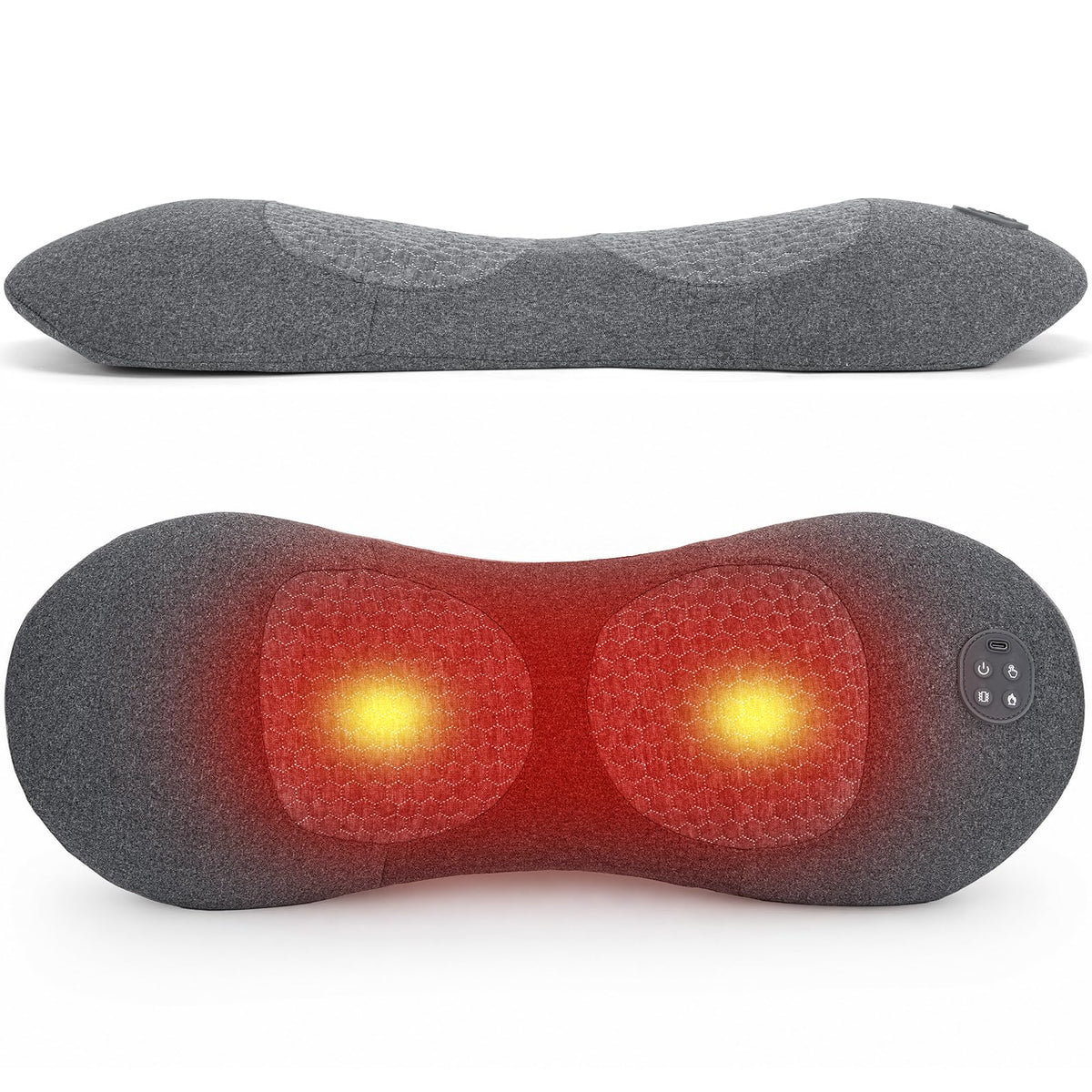 Muguras masāžas spilvens 3-in-1 ar 3 vilkmes, 3 vibrācijas un 3 sildīšanas režīmiem, mājai, birojam, auto un ceļā
