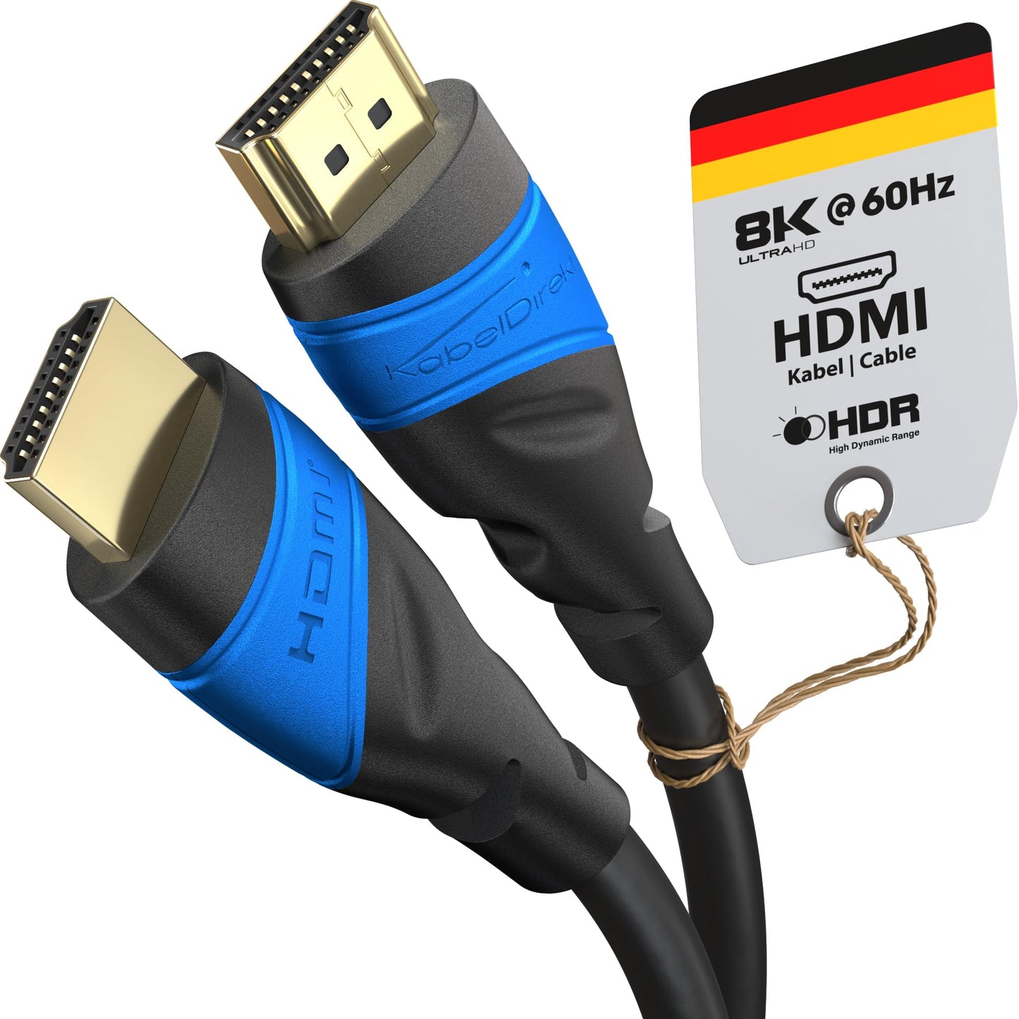 KabelDirekt 8K un 4K HDMI kabelis – 1m – Vācijā izstrādāta Flexcore tehnoloģija