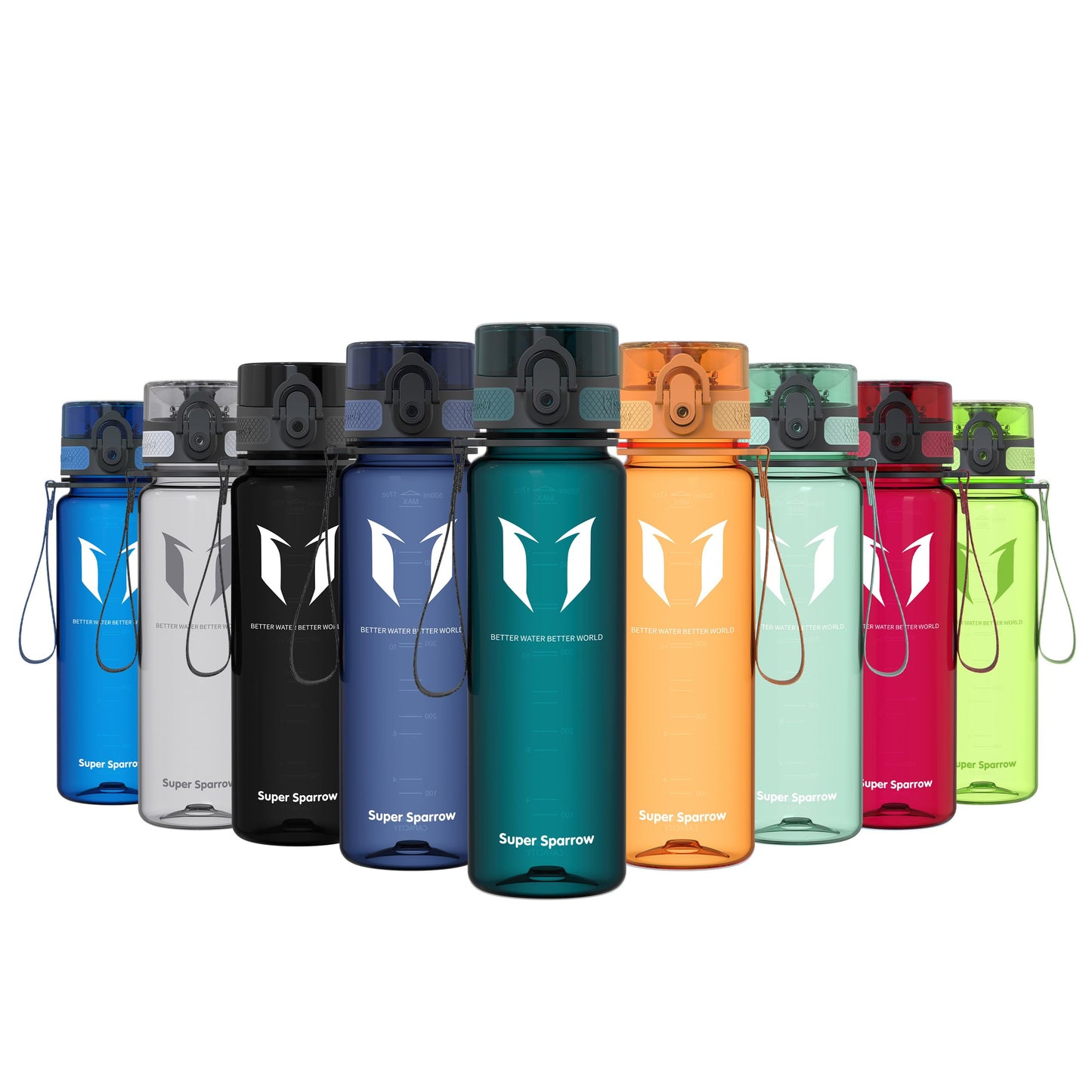 Bērnu ūdens pudele Super Sparrow 500ml - BPA nesaturoša - Tritan ūdens pudele ar 1 klikšķa vāciņu