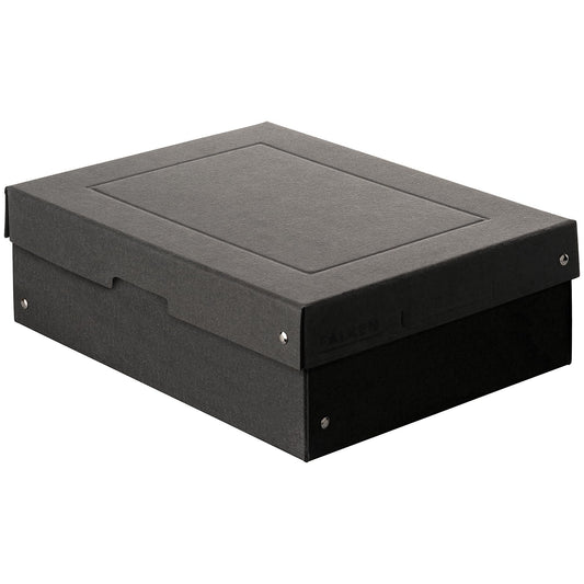 Uzglabāšanas kaste ar vāku Falken PureBox Black, Made in Germany, 100 mm augsta, DIN A4, no izturīga pārstrādāta kartona, Blue Angel, vegāniska, dāvanu kaste, transportēšanas kaste, universāla kaste