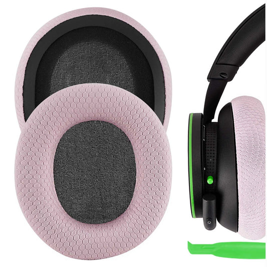 Austiņu ausu spilventiņi Geekria NOVA Mesh-Gewebe aizvietošanas polsteri Microsoft Xbox Wireless (2024 Version) / Wired, Xbox Stereo, Stereo Headset 20th Anniversary Special Edition (Pink)
