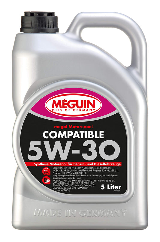 Meguin Megol saderīgs SAE 5W-30 Plus | 5 L | sintētiskās tehnoloģijas dzinēja eļļa | Art.-Nr.: 6562