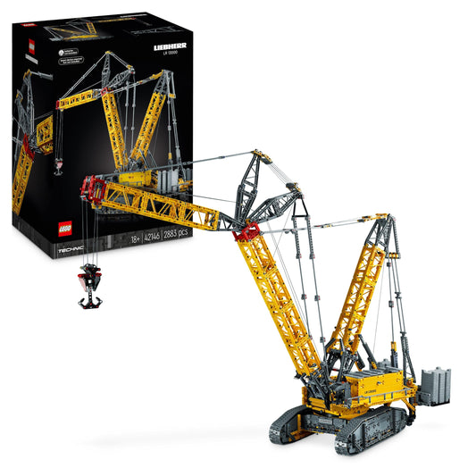 LEGO Technic Liebherr LR 13000 - Remote-controlled crawler crane model with winch system and swinging boom, set 42146.