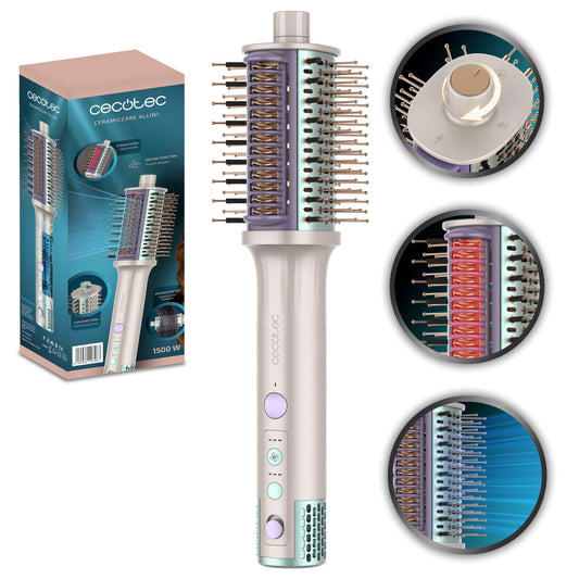 Cecotec gaisa suka - formas suka - matu žāvētājs - izlīdzinātājs - Ceramiccare Allin1. Multifunkcionāla suka 4in1, BLDC motors 1500 W, 3 gaisa plūsmas virzieni, jonu tehnoloģija.