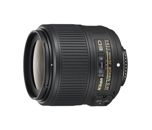 Nikon AF-S Nikkor 35 mm f/1,8 G un objektīvs, melns [Nital karte: 4 gadi garantija]