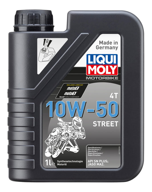 LIQUI MOLY motociklu 4T 10W-50 Street | 1 L | motociklu 4-takt eļļa | Art.-Nr.: 21725