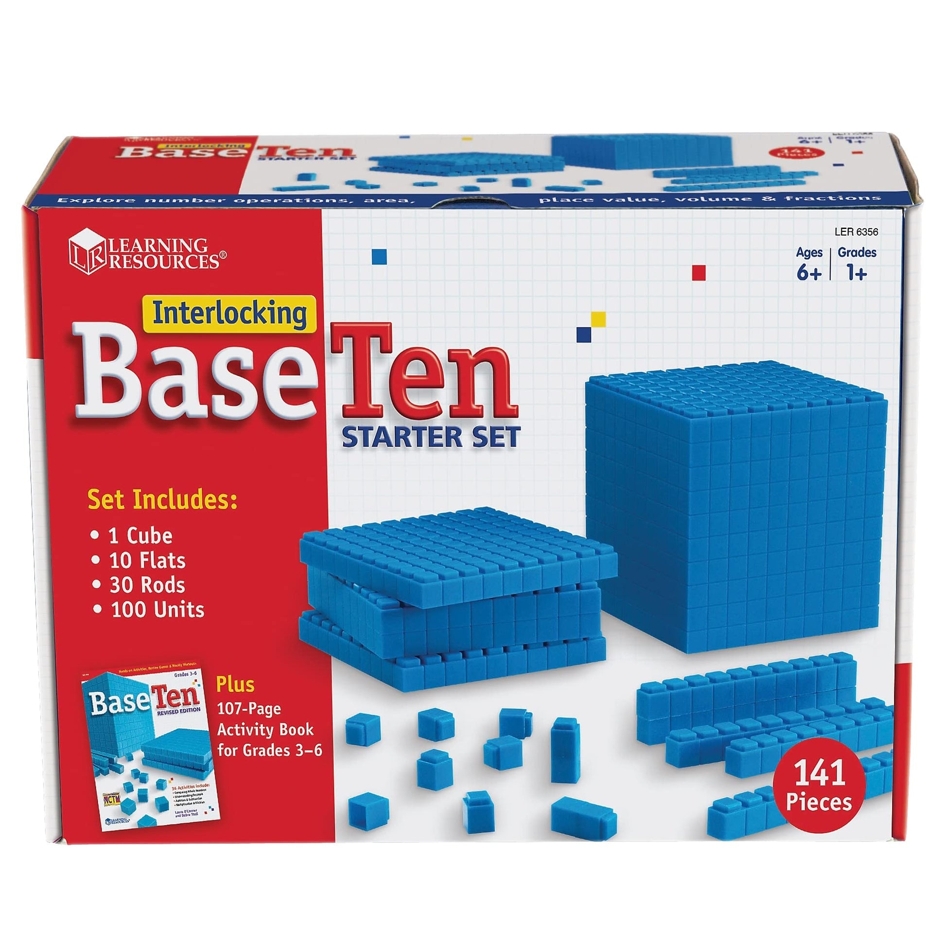 Learning Resources Savienojamie desmitu sistēmas stieņi - plastmasas iesācēju komplekts, mācību rīks matemātikai.