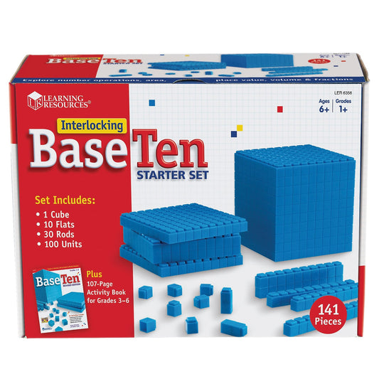 Learning Resources Savienojamie desmitu sistēmas stieņi - plastmasas iesācēju komplekts, mācību rīks matemātikai.