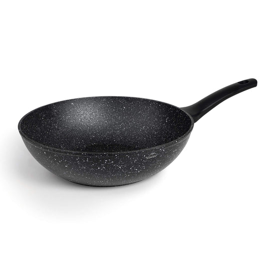LACOR 26848 panna Wok - 28 cm, augstas kvalitātes kalts alumīnijs, videi draudzīgs, bez PFOA, piemērots visiem plīts veidiem.