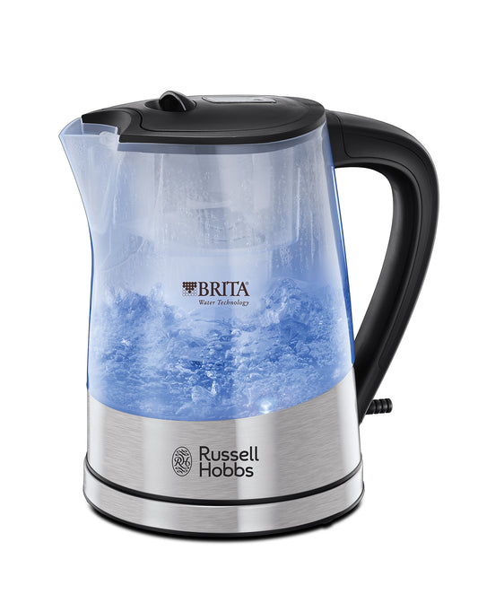 Russell Hobbs tējkanna [BRITA ūdens filtrs MAXTRA+ ielikums] Purity (1l + 0,5l filtra ielikums, 2200W, LED apgaismojums, ieskaitot filtra kasetni, kaļķa filtrs, kasetņu maiņas indikators) Tējkanna 22850-70