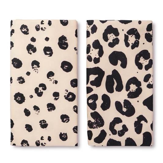 Virtuves dvieļi KUKINU, 2 gab., premium kokvilna 240 g/m², boho dizains, 45 x 65 cm, Leo un Dots raksts