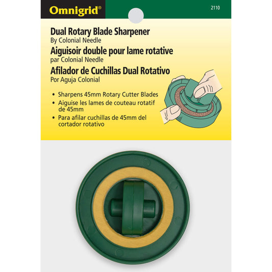 Omnigrid OG2110 divkāršais rotējošais asmeņu asinātājs, izgriešanas formas un piederumi, metāls, plastmasa, zaļa, 6.25 x 3.88 x 1.25