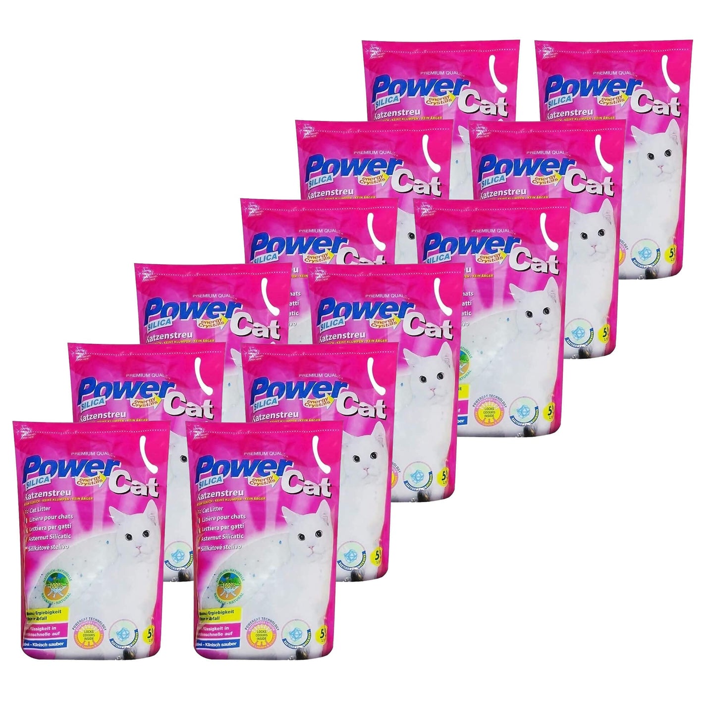 12 x 5 l = 60L Powercat Magic silikāta kaķu pakaiši