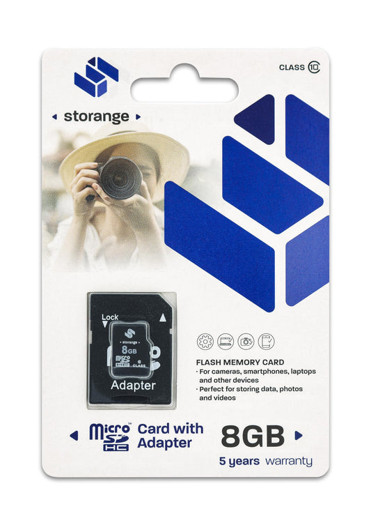 5. STORANGE 8GB Class 10 SDHC - Micro SD karte + adapteris