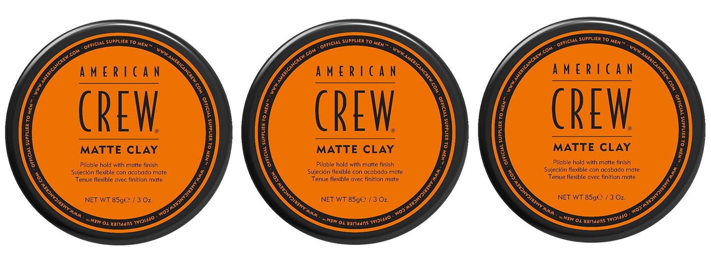 Matu pasta – American Crew Matte Clay, 3 gab., vidēja līdz stipra fiksācija, matēts efekts, 85 g