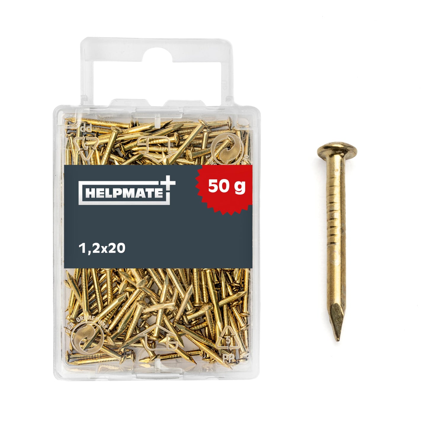 HELPMATE Rundkopfstift 1,2x20 mm vermessingt, 50 g