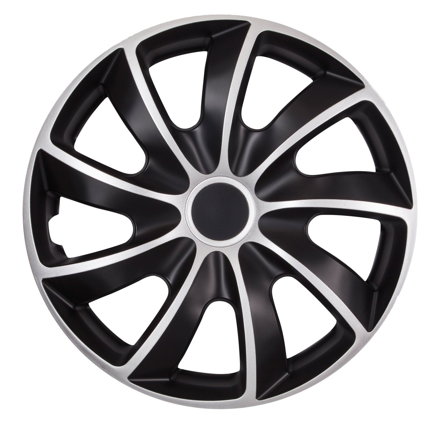 Riteņu uzlikas NRM QUAD 15 BI Quad Bicolor, melns/sudrabs 15 collas