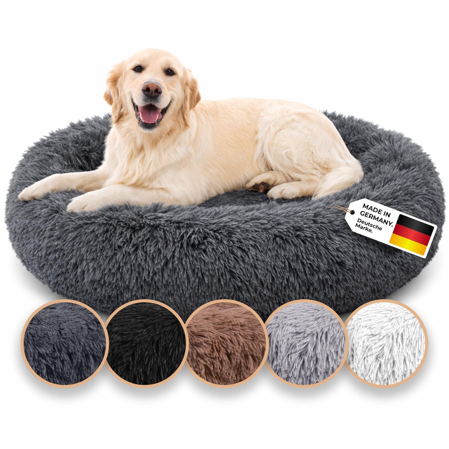 Belune® suņu gulta [ar mazgājamu pārvalku] - Oriģināls - [S, 70cm, tumši pelēka] suņu grozs, kaķu gulta, pūkaina suņu gulta lieliem, vidējiem un maziem suņiem
