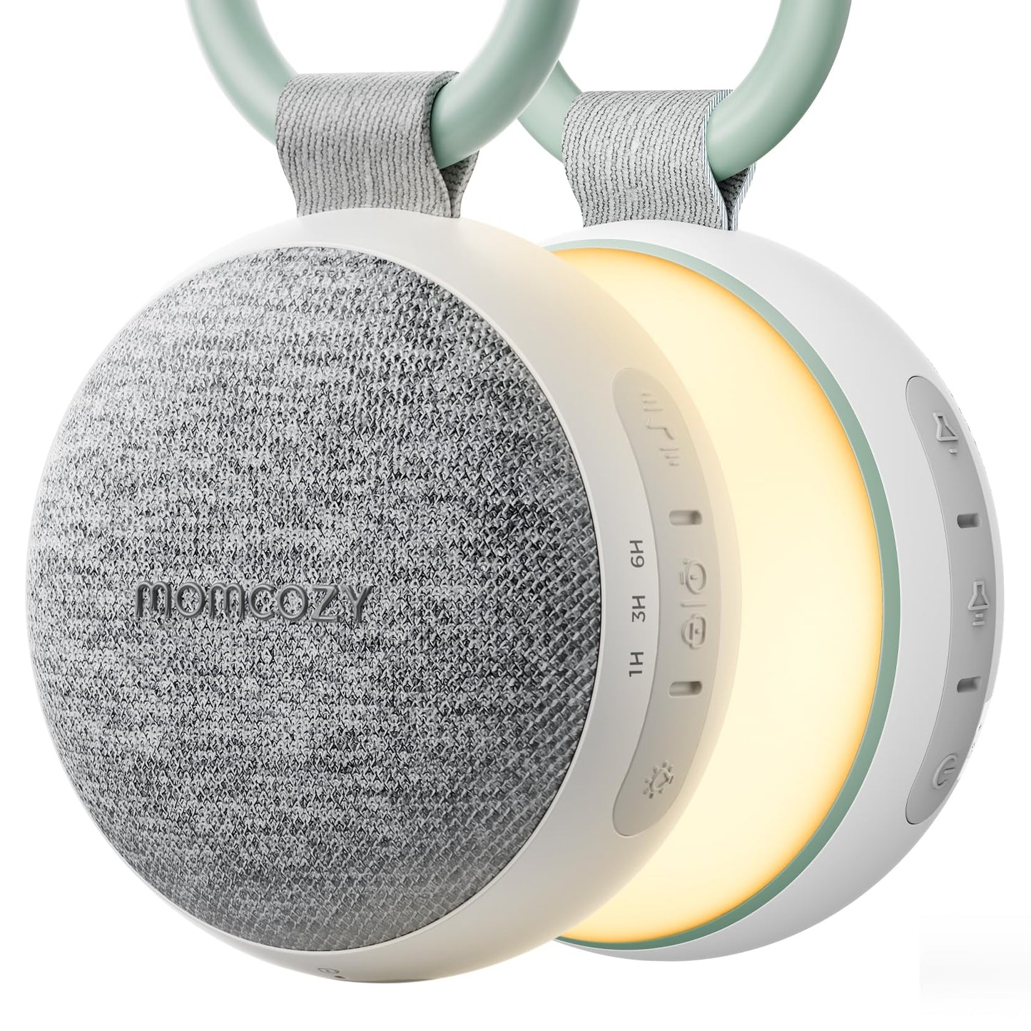Momcozy WN06 baltā trokšņa ierīce mazulim ar naktslampiņu, zaļa
