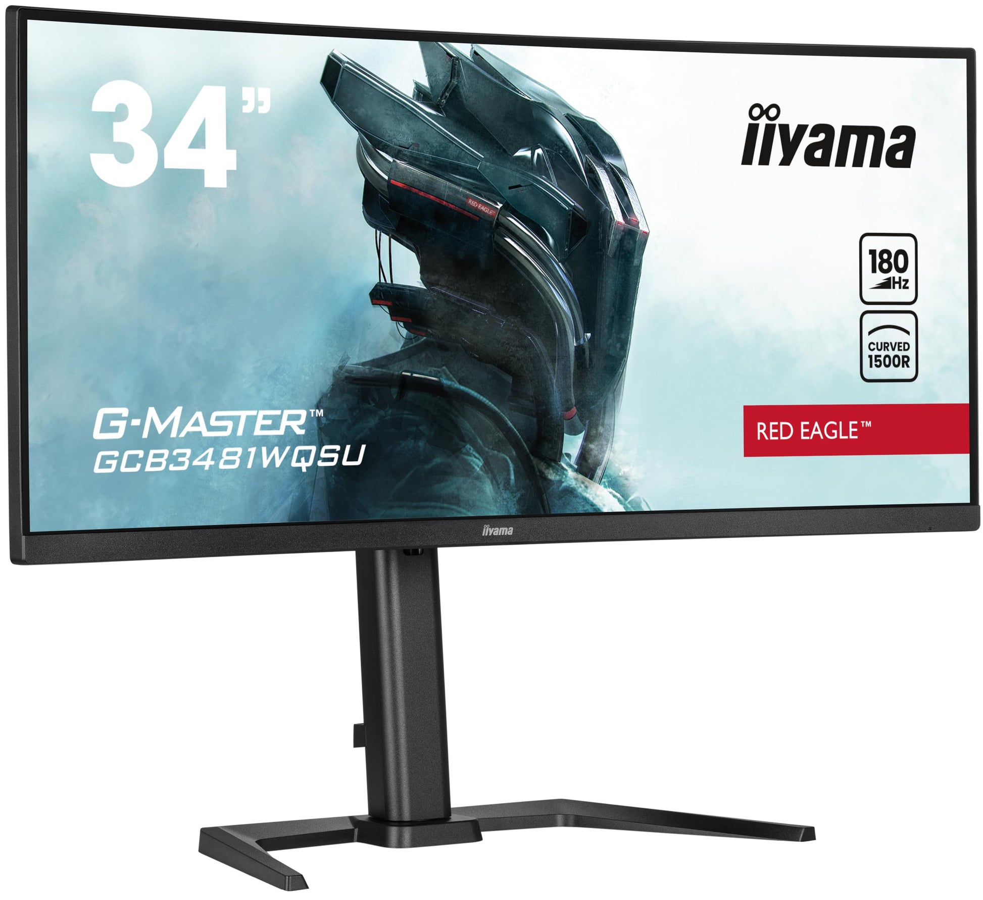 iiyama G-Master Red Eagle GCB3481WQSU-B1 - 34" UWQHD, 1500R curve, 180Hz, 0.3ms, HDR400, height adjustable, black