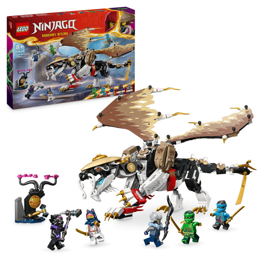 LEGO NINJAGO Vienlīdzības meistara pūķis - nindzju komplekts ar pūķa rotaļlietu un 5 figūrām, dāvana bērniem no 8 gadu vecuma.