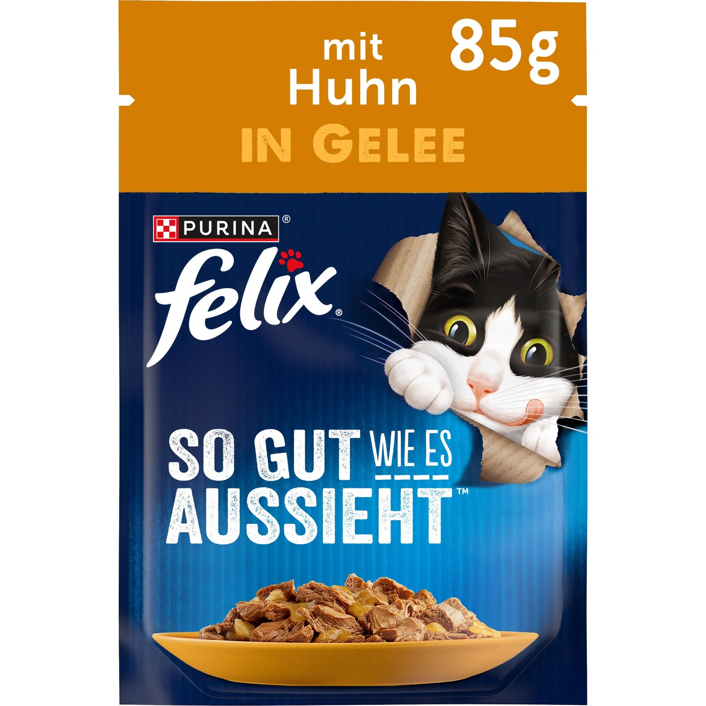 Kaķu mitrā barība FELIX So gut wie es aussieht ar vistu, 26 x 85g