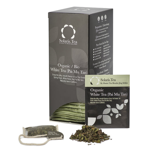 Bioloģiskā baltā tēja Solaris Tea Bio Pai Mu Tan, 40 zīda tējas maisiņi, 1 iepakojums (1 x 60 g)