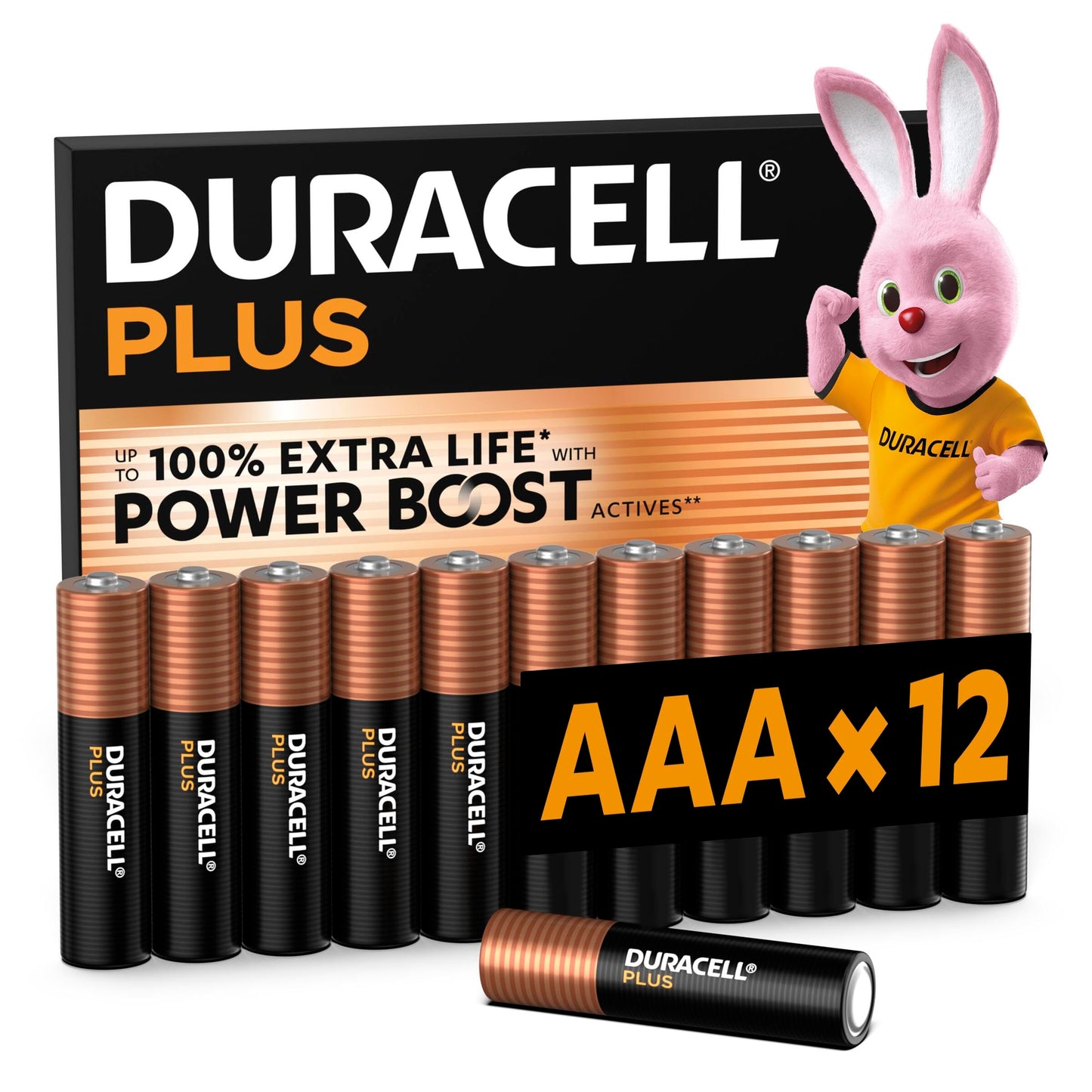 DURACELL Plus AAA sārma baterijas (12 gab.) 1.5V, LR03