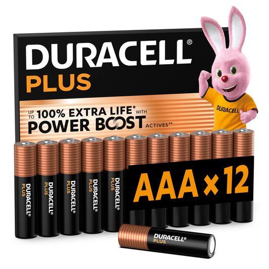 DURACELL Plus AAA sārma baterijas (12 gab.) 1.5V, LR03