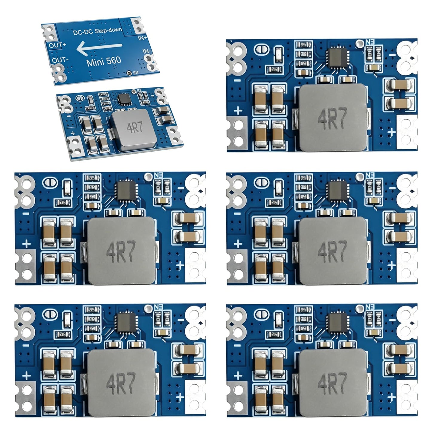 5 gab. DC-DC 5V 5A pazeminošais sprieguma pārveidotājs, MINI560 7-20V regulējams transformatora modulis dažādām elektroniskām ierīcēm
