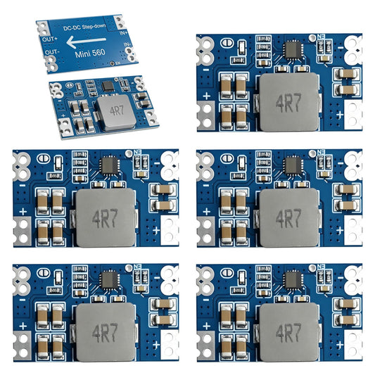 5 gab. DC-DC 5V 5A pazeminošais sprieguma pārveidotājs, MINI560 7-20V regulējams transformatora modulis dažādām elektroniskām ierīcēm